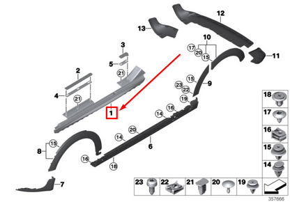 new mini cooper f55 left rocker panel trim 51777398781 7398781 original