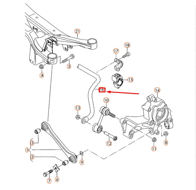NEW VOLKSWAGEN PASSAT B7 REAR ANTI ROLL BAR 3AA511409 ORIGINAL