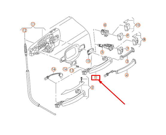 new audi a6 c7 front right door exterior handle 4h0837206gru original