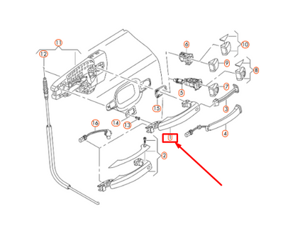 new audi a6 c7 front right door exterior handle 4h0837206gru original
