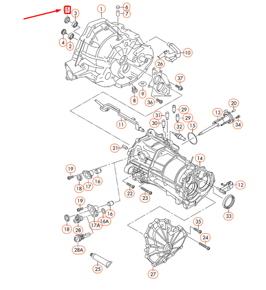 new audi a4 b8 gearbox input shaft o-ring 0b1311113b original