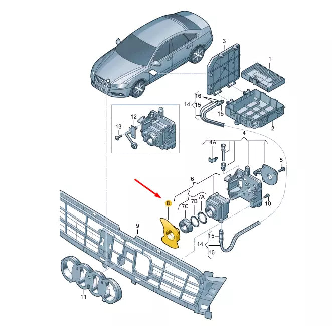 NEW AUDI A6 C7 FRONT NIGHT VISION CAMERA AERODYNAMIC TRIM 4G0980295 ORIGINAL