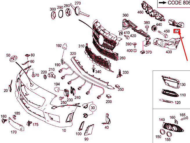 new mercedes-benz slk r172 front right impact absorber a1728853037 original