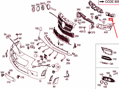new mercedes-benz slk r172 front right impact absorber a1728853037 original