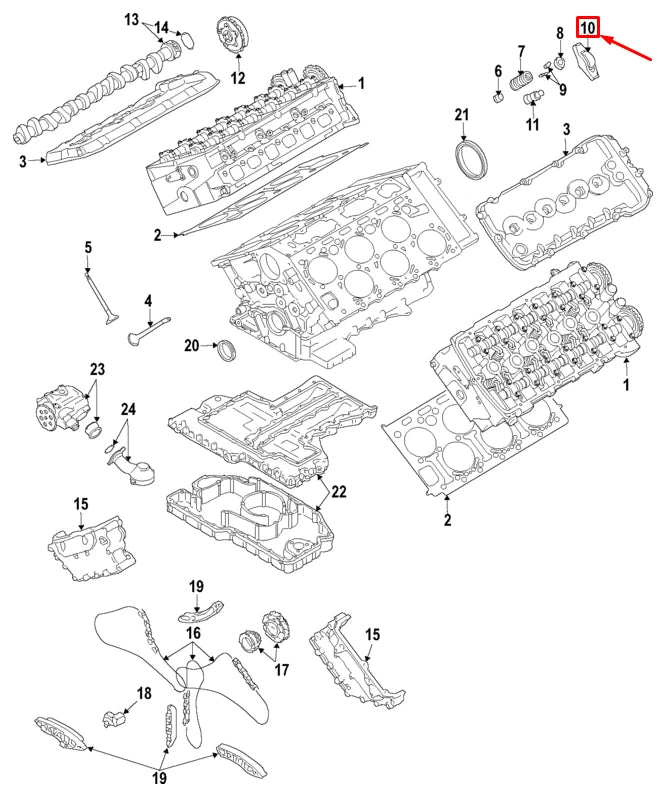 NEW AUDI A8 4H ENGINE ROCKER ARM 07P109417A