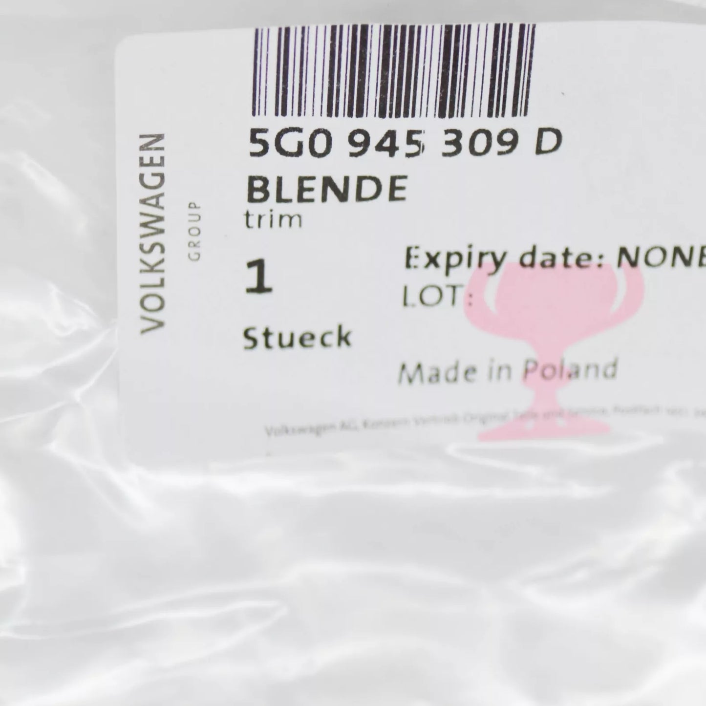 NEW VW GOLF VII 5G MK7 REAR LEFT INNER TAIL LIGHT TRIM 5G0945309D ORIGINAL