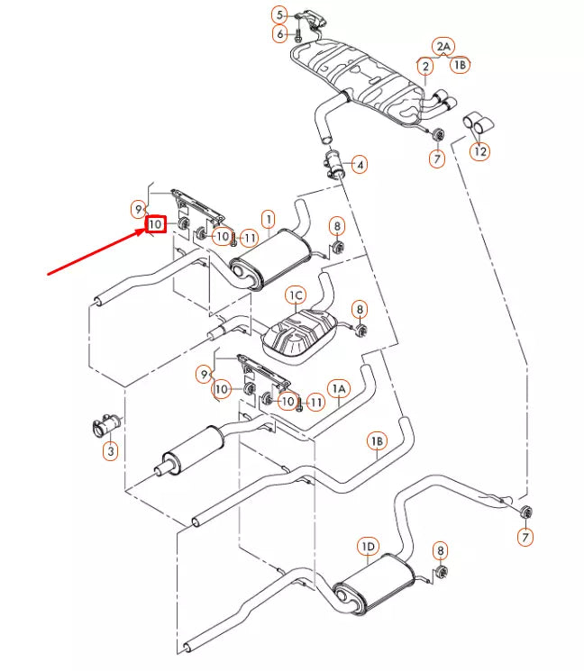 NEW AUDI A3 8P EXHAUST SYSTEM RETAINING RING 1K0253147D ORIGINAL