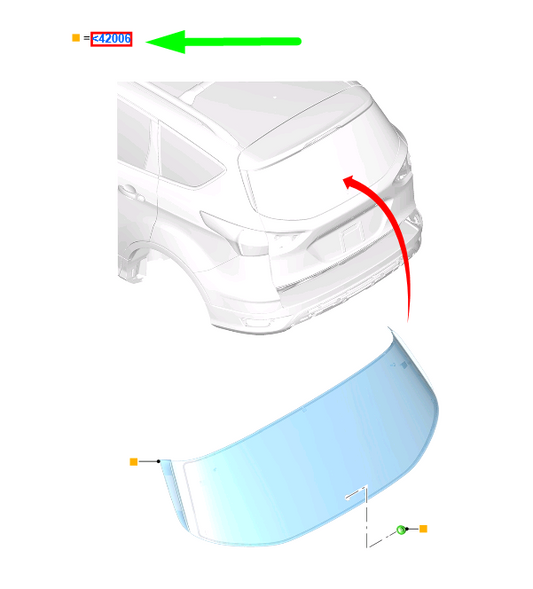 new ford kuga mk2 c520 back window glass 2183999 cv44-s42004-dg original