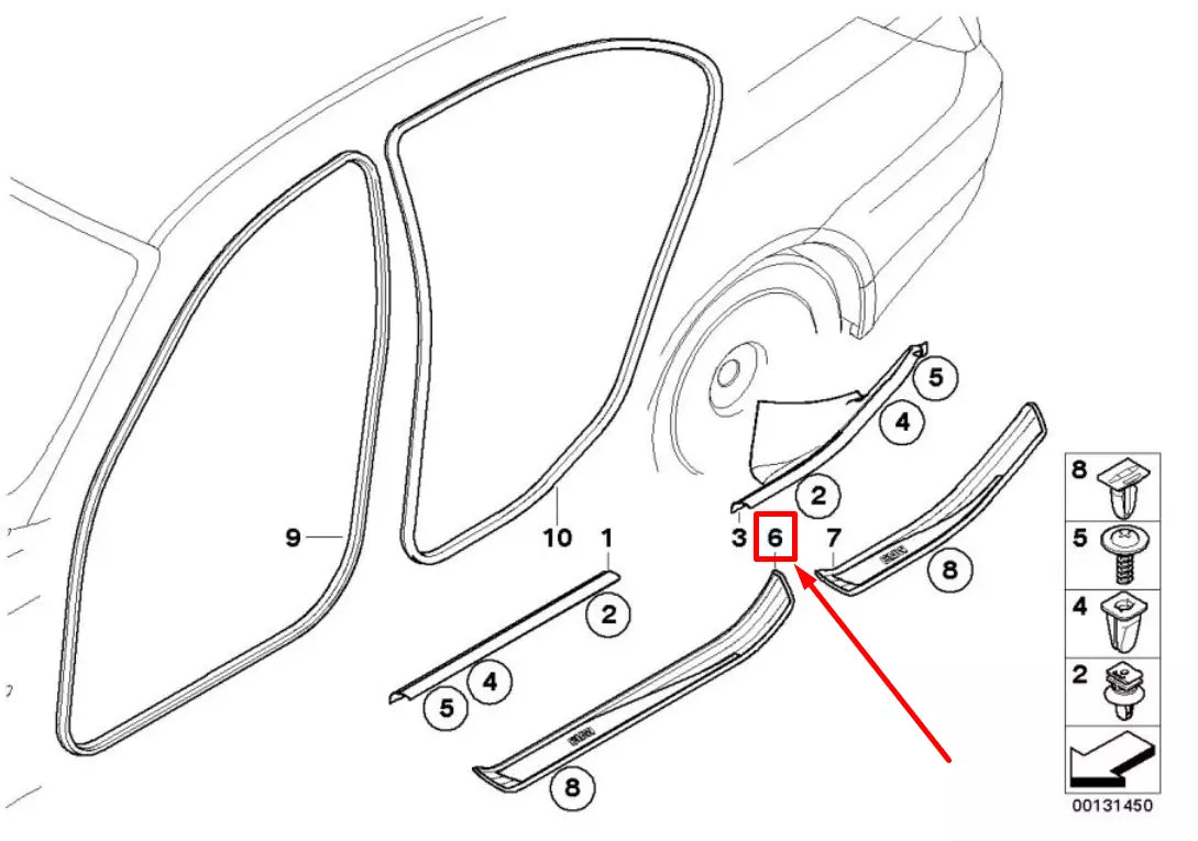 NEW BMW 5 E60 FRONT RIGHT DOOR SILL TRIM 51477034304 7034304 ORIGINAL