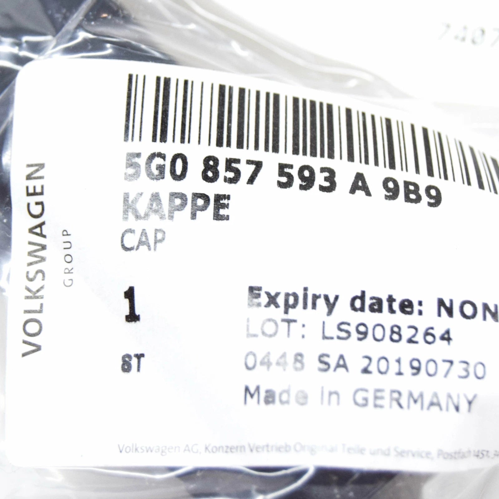 NEW VOLKSWAGEN GOLF MK7 5G INTERIOR REAR VIEW MIRROR CAP UPPER 5G0857593A9B9