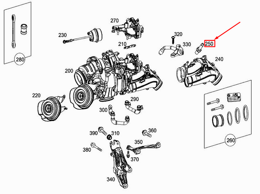 new mercedes-benz gle w167 connection fitting air guide a6560980000 original