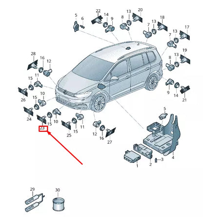 NEW VW TOURAN 5T FRONT LEFT CENTRE PARKING SENSOR BRACKET 5TA919493A