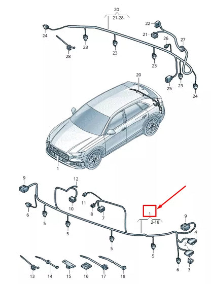 NEW AUDI Q8 4MN FRONT BUMPER WIRING SET 4M8971095GL ORIGINAL