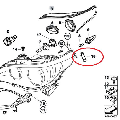NEW BMW 5 SERIES E60 E61 HEADLIGHT BRACKET LEFT 63126949633 6949633 ORIGINAL