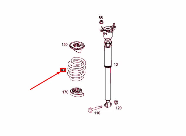 NEW MERCEDES-BENZ GLA X156 REAR COIL SPRING A1563240504 ORIGINAL