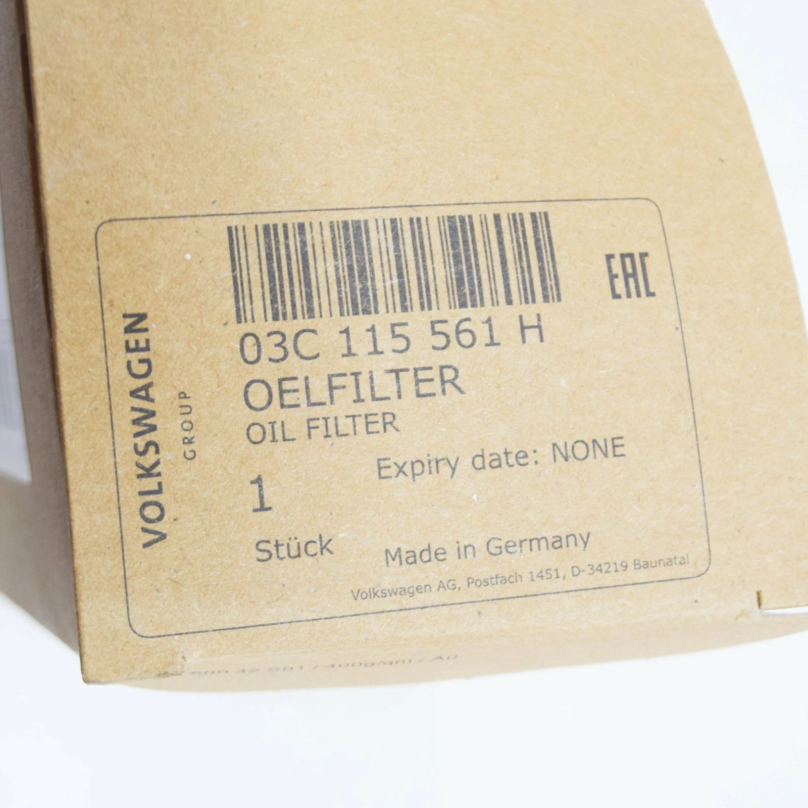 NEW VOLKSWAGEN BEETLE A5 OIL FILTER 03C115561H ORIGINAL