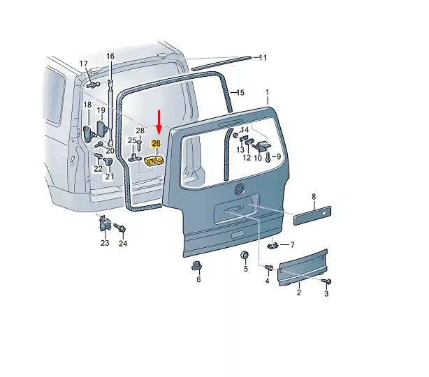 NEW VW TRANSPORTER T6 REAR LID LATCH STRIKER PLATE WITH MOTOR 7E0827511A