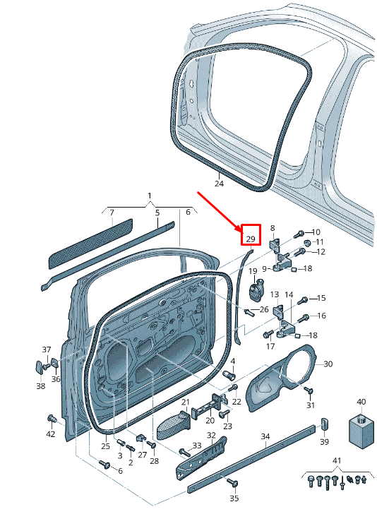 new audi q7 4m front right outer door seal rubber 4m0837718d original