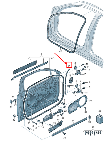 new audi q7 4m front right outer door seal rubber 4m0837718d original