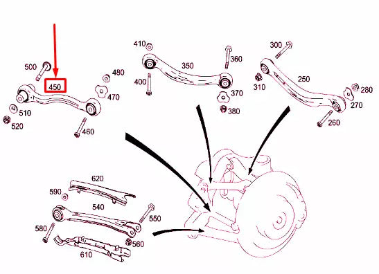 NEW MERCEDES-BENZ C W205 REAR AXLE RIGHT TIE ROD A2053506603 ORIGINAL