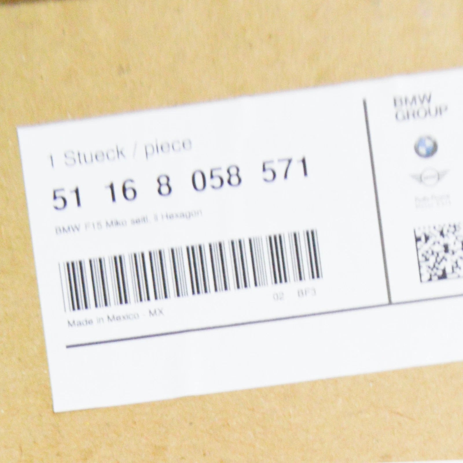 NEW BMW X5 F15,F85 LEFT CENTER CONSOLE ALUMINUM COVER 51168058571 8058571