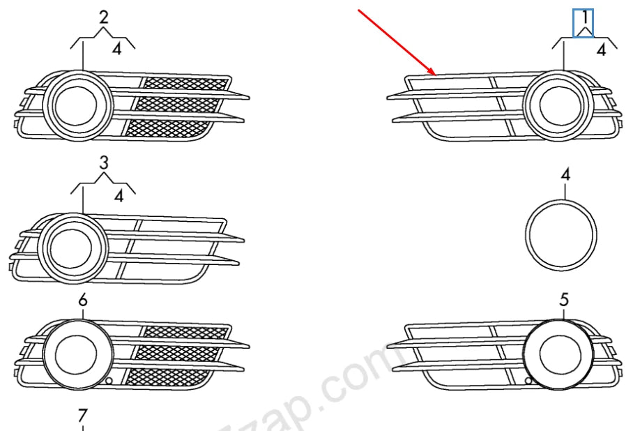 NEW AUDI A6 C7 LEFT FOG LIGHT GRILLE 4G0807681BBMT 2012 ORIGINAL