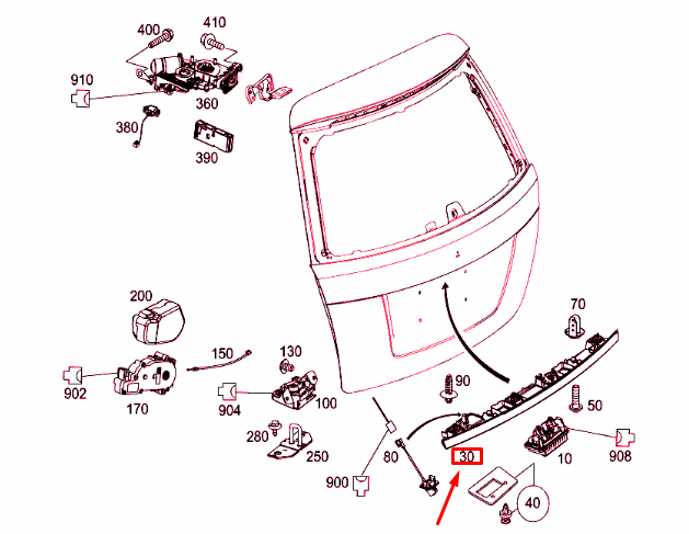 new mercedes-benz c s204 rear panel door handle molding a2047401693 original