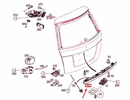 new mercedes-benz c s204 rear panel door handle molding a2047401693 original