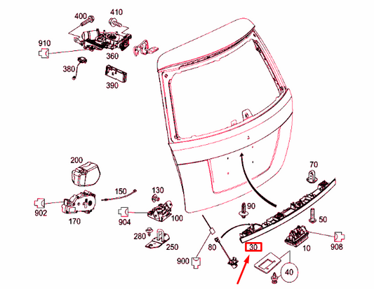 new mercedes-benz c s204 rear panel door handle molding a2047401693 original