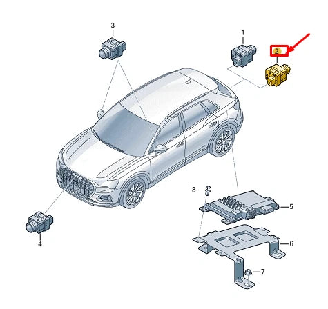 NEW AUDI Q4 E-TRON REAR TAILGATE REARVIEW CAMERA 5WA980546D ORIGINAL