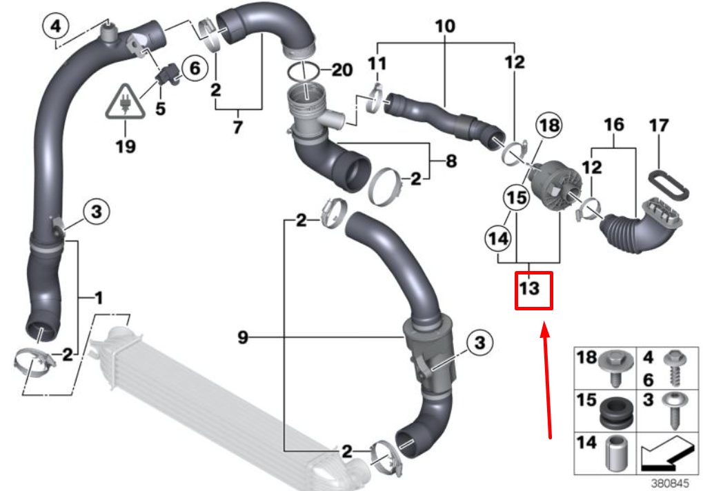 new mini s cabrio r57 engine air intake sound generator 13742756044 original