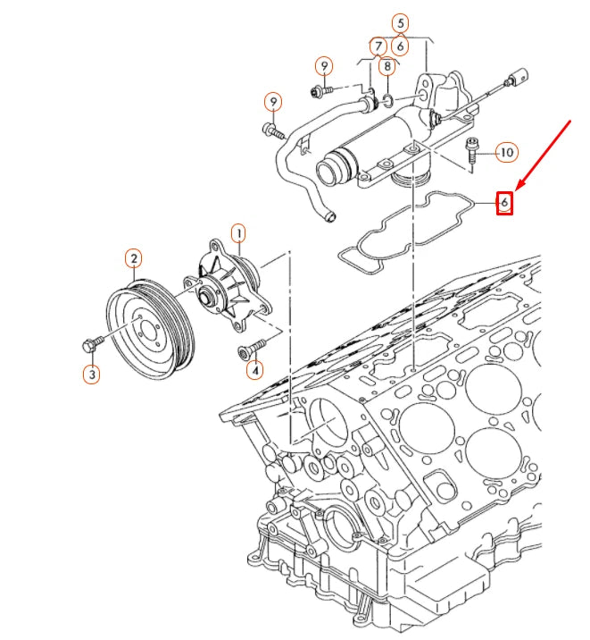NEW AUDI A8 D3 ENGINE COOLANT REGULATOR SEAL 07D121091E