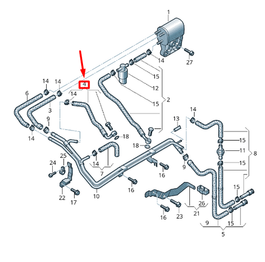 NEW VOLKSWAGEN CRAFTER 2F MK1 FUEL RETURN PIPE 2E0201217D ORIGINAL