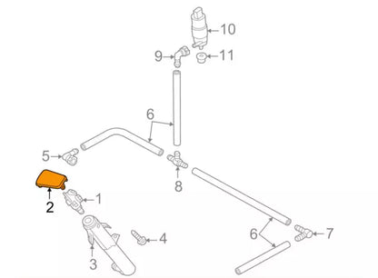 NEW VOLKSWAGEN EOS LEFT HEADLIGHT WASHER COVER 1Q0955109AGRU ORIGINAL
