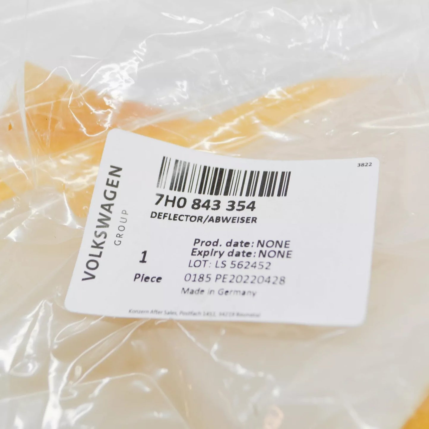 NEW VW TRANSPORTER T5 SLIDING DOOR RIGHT LOCK WATER DEFLECTOR 7H0843354 ORIGINAL