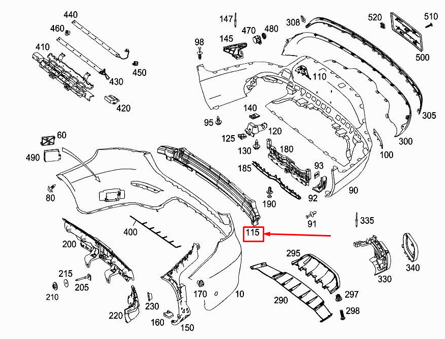 new mercedes-benz glc x253 rear bumper impact absorber a2538850137 original