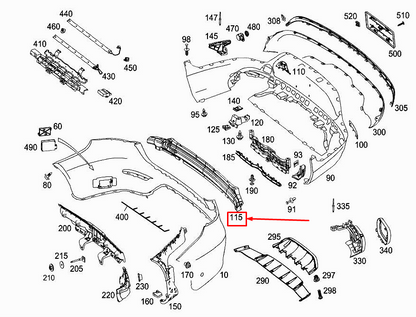 new mercedes-benz glc x253 rear bumper impact absorber a2538850137 original