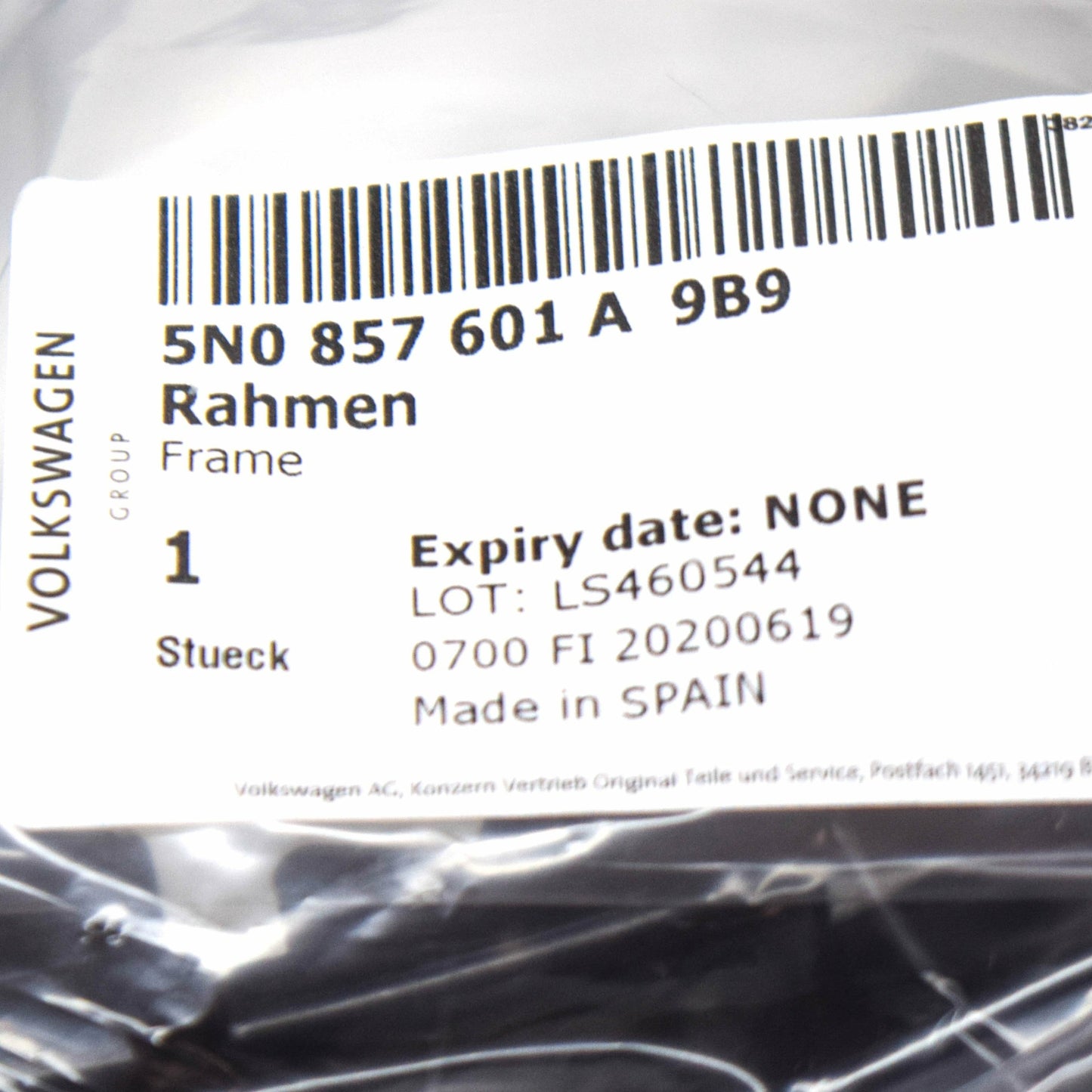 NEW VOLKSWAGEN TIGUAN 5N FRONT LEFT MIRROR FRAME TRIM 5N0857601A9B9 ORIGINAL