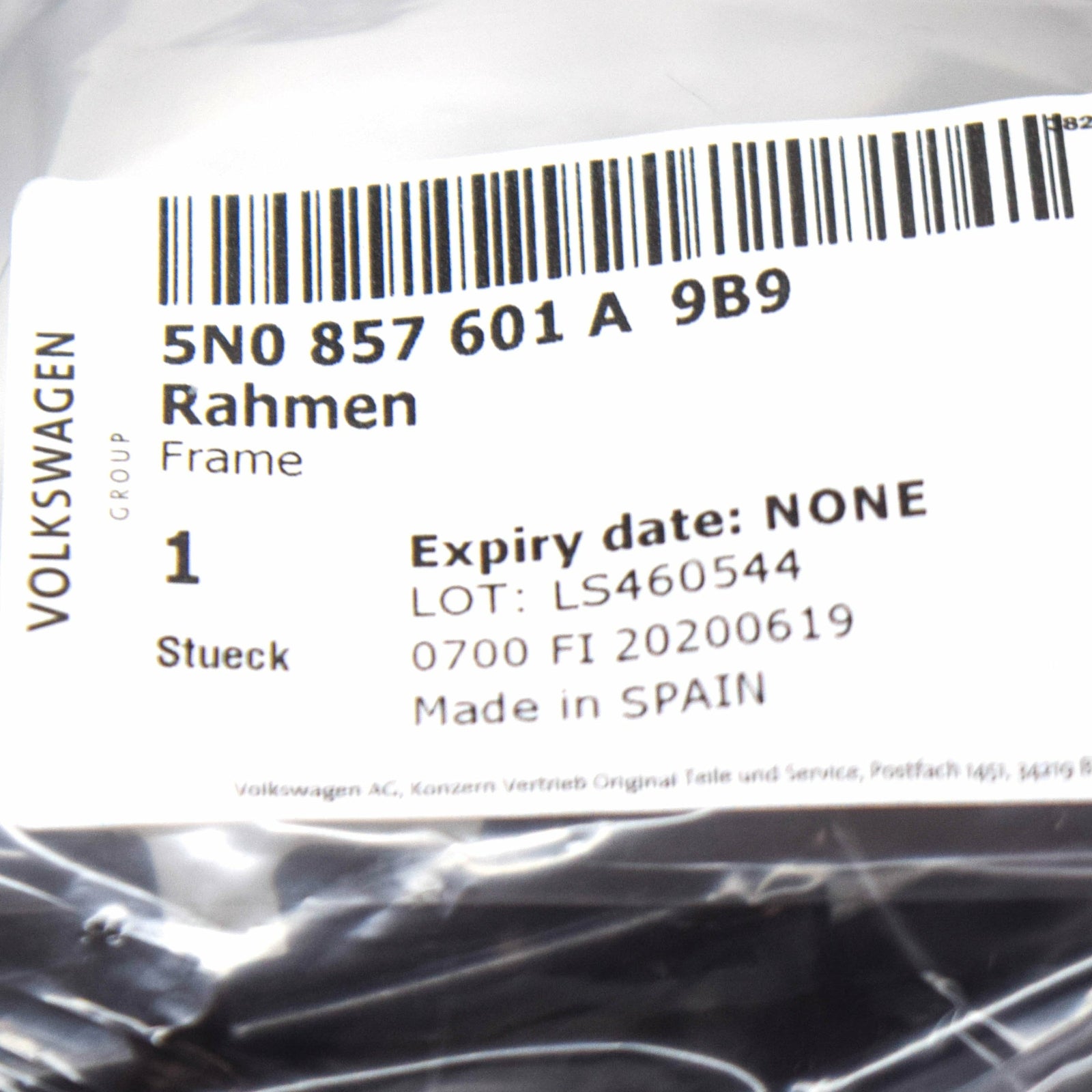 NEW VOLKSWAGEN TIGUAN 5N FRONT LEFT MIRROR FRAME TRIM 5N0857601A9B9 ORIGINAL