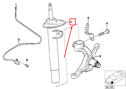 new bmw 3 e46 front left spring strut 2283103 31312283103 original