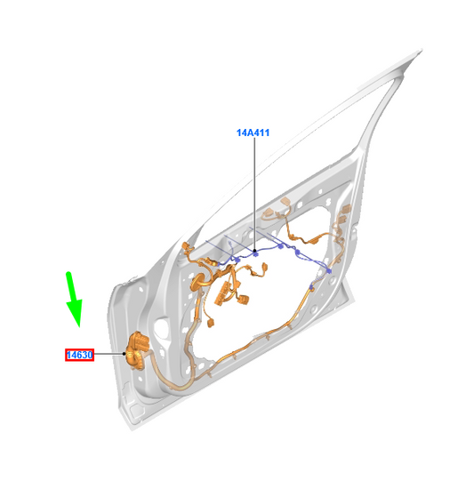 new ford focus mk4 front right door wire rhd 2266154 original