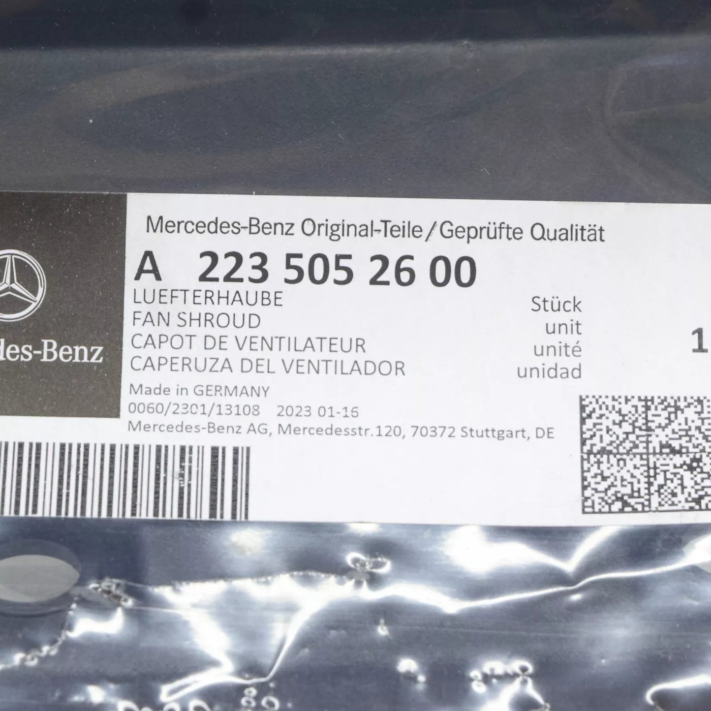 NEW MERCEDES-BENZ S W223 AIR INTAKE A2235052600 ORIGINAL