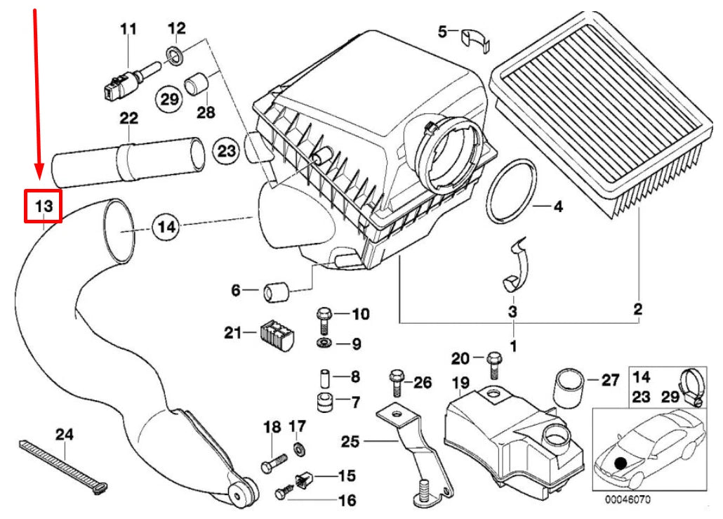NEW BMW 5 E39 RIGHT AIR INTAKE HOSE 1407401 13711407401 ORIGINAL