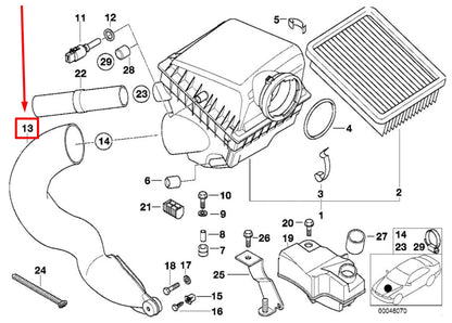 NEW BMW 5 E39 RIGHT AIR INTAKE HOSE 1407401 13711407401 ORIGINAL