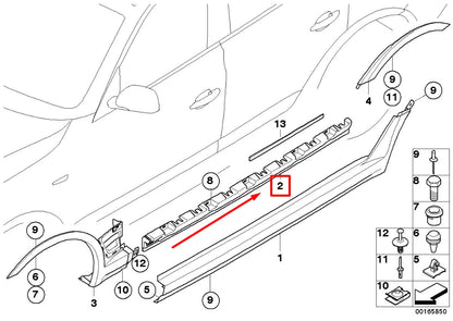 NEW BMW X3 E83 RIGHT ROCKER MOLDING REINFORCEMENT 3330870 51713330870 ORIGINAL
