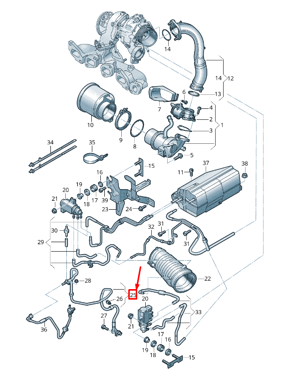 new vw tiguan ad engine vacuum hose 03n129456c original