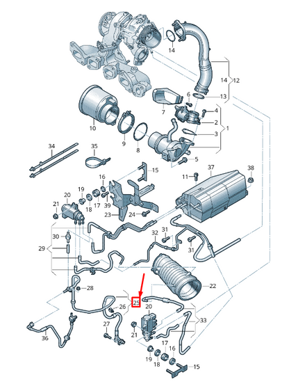 new vw tiguan ad engine vacuum hose 03n129456c original