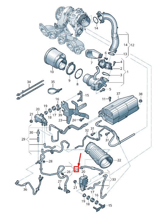 new vw tiguan ad engine vacuum hose 03n129456c original