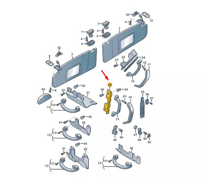 NEW VW TRANSPORTER T5 LEFT B-PILLAR SECURING BRACKET 7H5858149A ORIGINAL