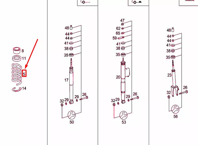 NEW MERCEDES-BENZ E W210 FRONT COIL SPRING A2103211604 ORIGINAL